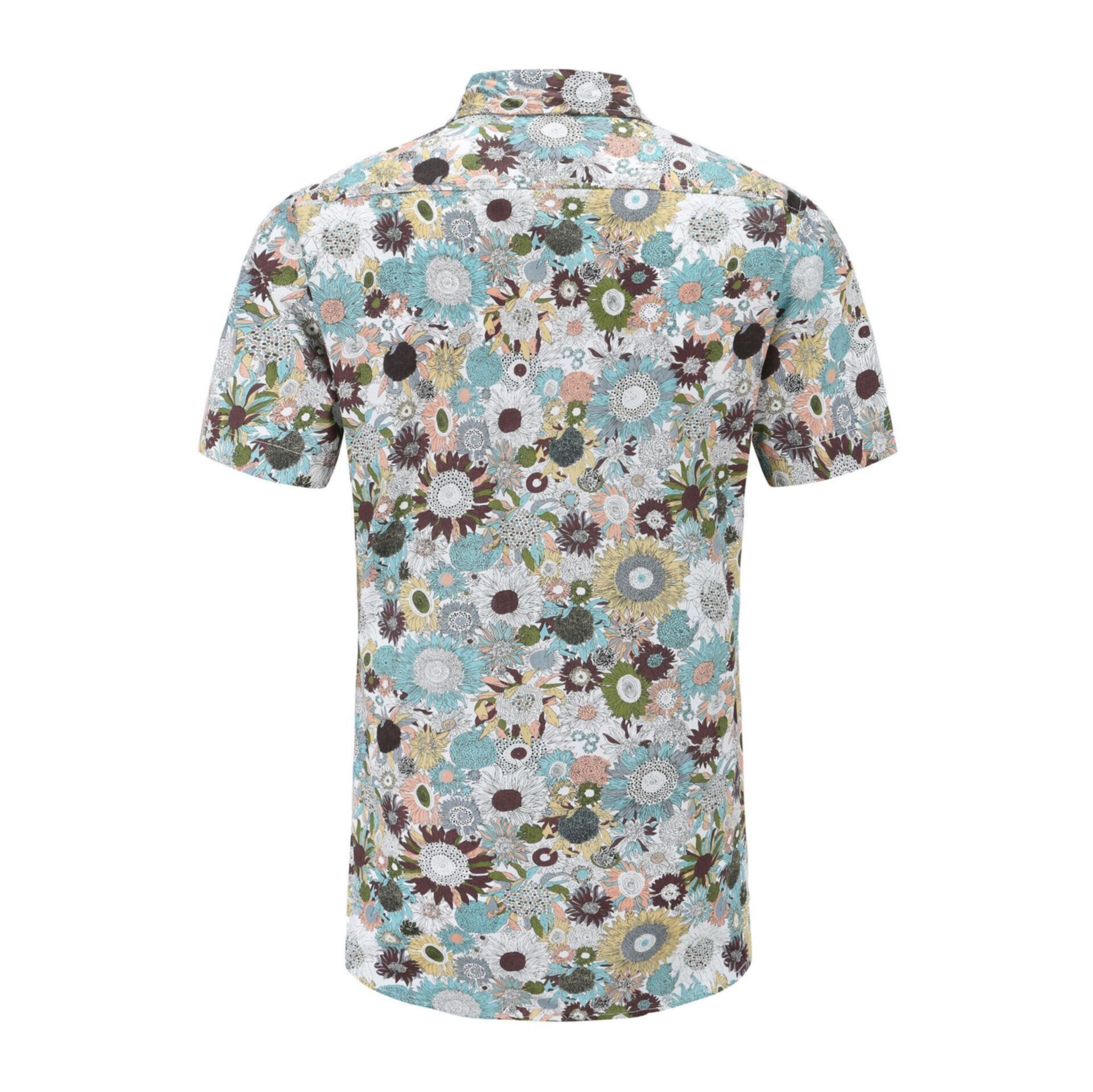 Summer Printed Flower Pattern Short Sleeve Men's Shirt